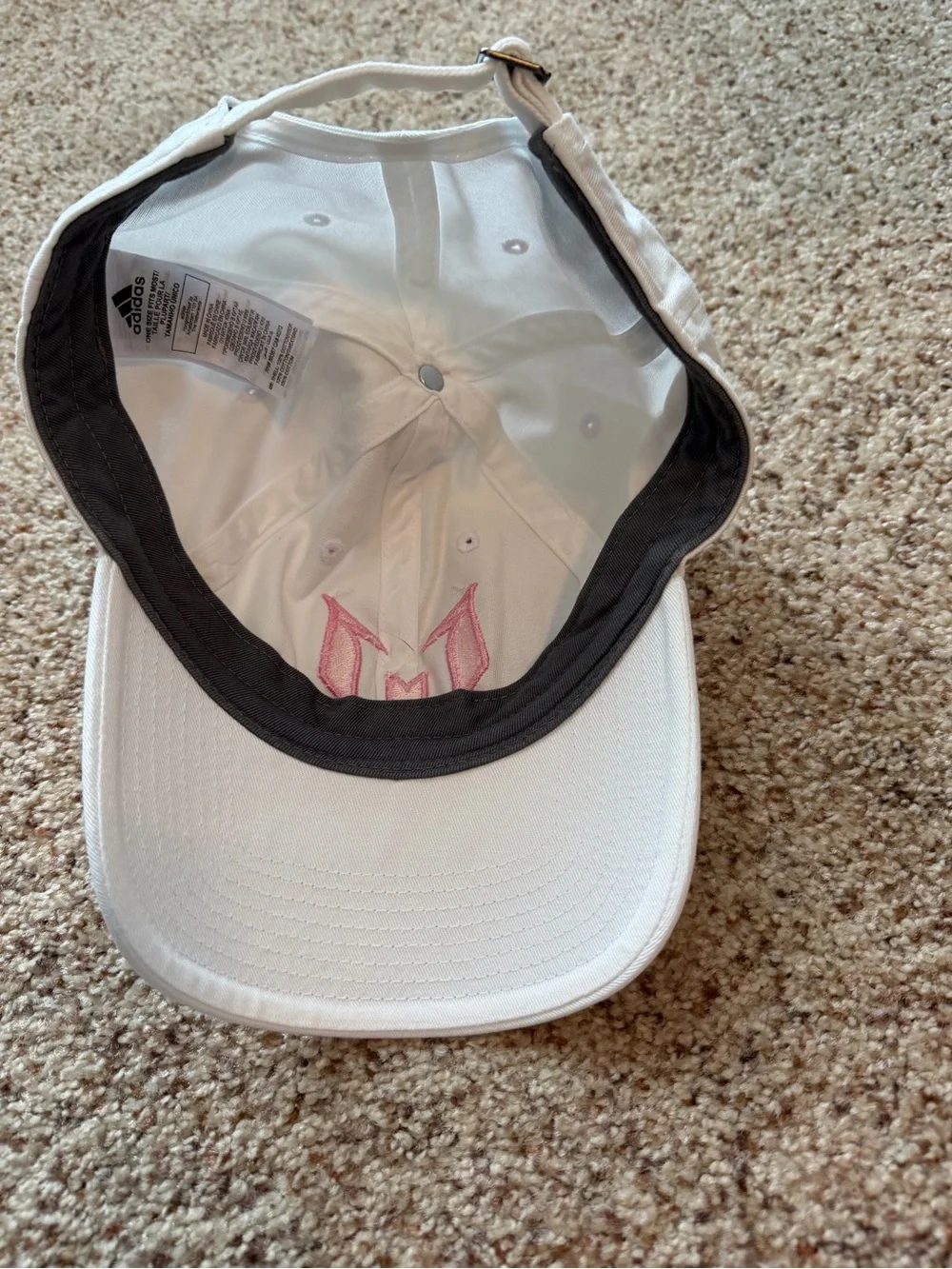 adidas Women’s White Baseball Cap with Pink Logo